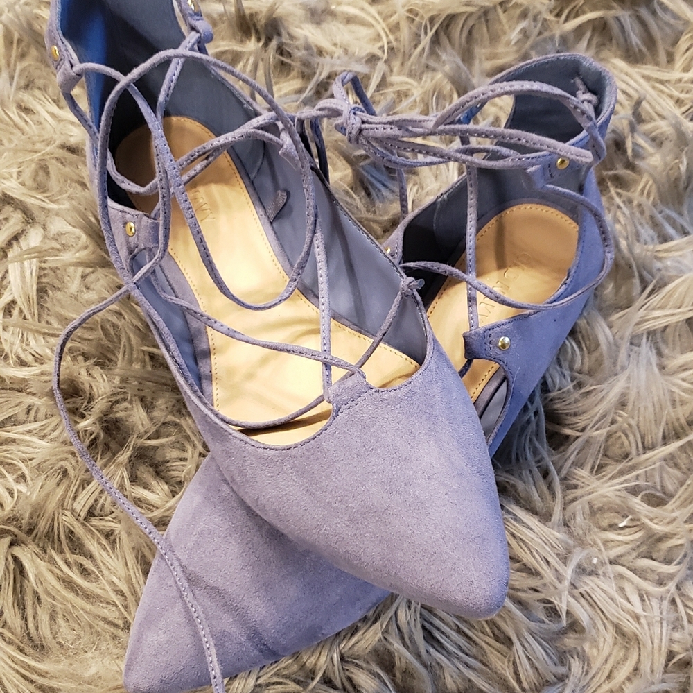dusty blue ballerina flats